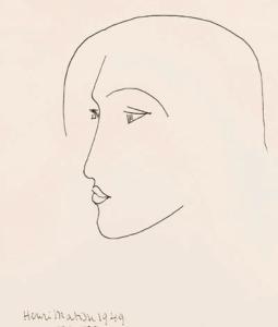 [MATISSE] HENRI MATISSE. Head (1949) - Carton d'invitation  une exposition (Pierre Matisse Gallery, 1958 ?)