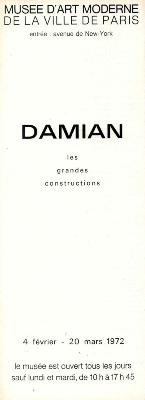 [DAMIAN] DAMIAN. Les Grandes constructions - Catalogue d'exposition du Musée d'Art moderne de la Ville de Paris (1972)