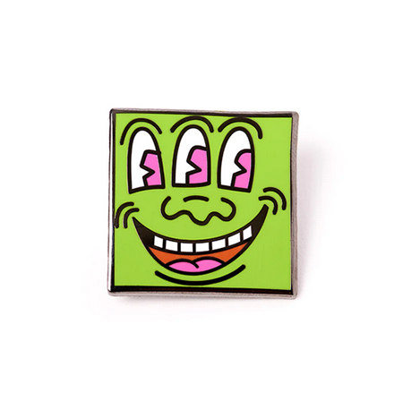 HARING GREEN 3 EYED MONSTER PIN